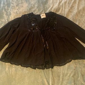 Zara black beaded top jacket